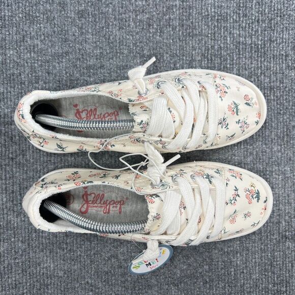 Jellypop Womens Sneakers Size 5.5 Off White Floral Canvas Slip On Shoes Comfort - Picture 4 of 10